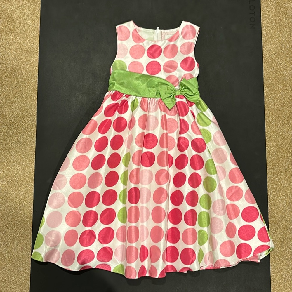 LAST CHANCE - Rare Editions Easter Dress in White/Pink/Green Size 5